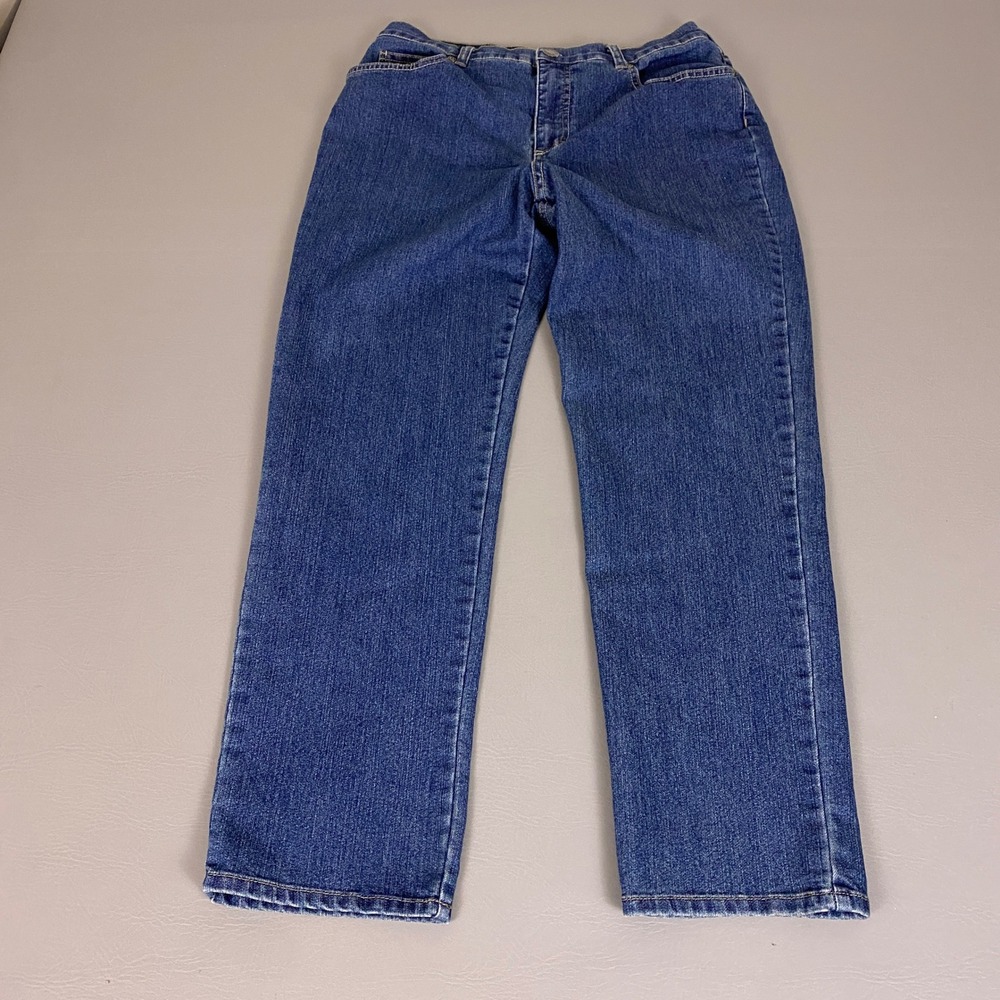 Basic Editions Women's 12 Short Classic Fit Straight Leg Jeans Blue Medium Wash